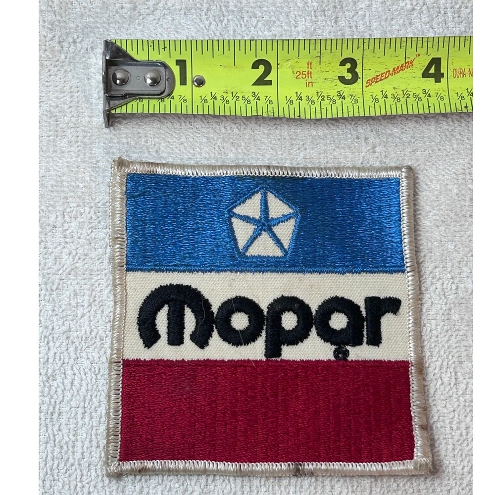 Vintage Mopar Chrysler Pentastar Patch Red White Blue Embroidered Sew On 3.5 In